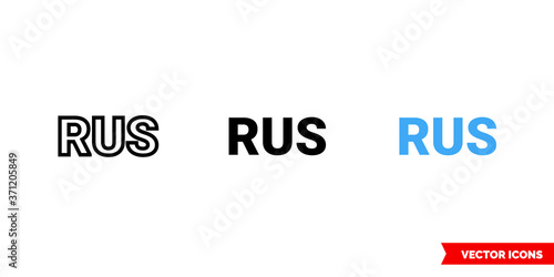 Rus symbol icon of 3 types color, black and white, outline. Isolated vector sign symbol.