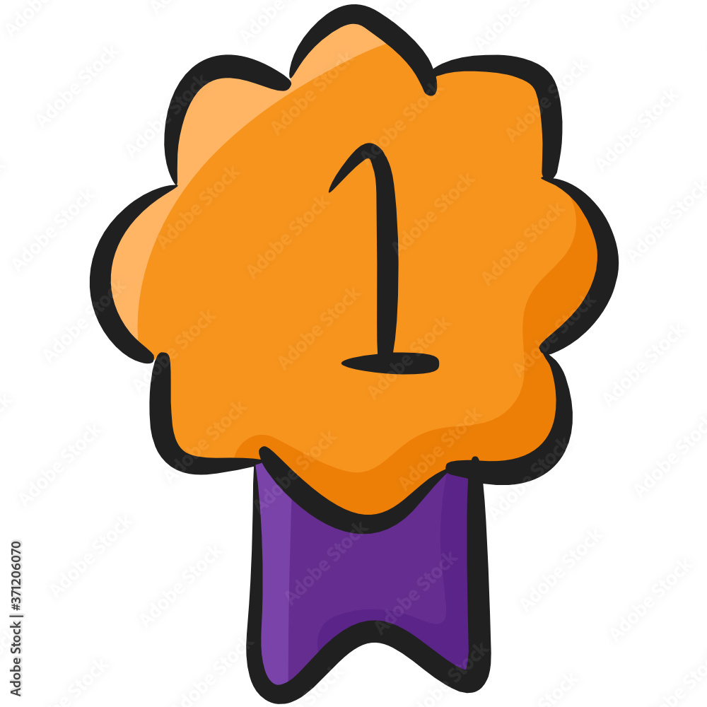 Flat vector style of title medal, winning badge icon
Flat vector style of title medal, winning badge icon