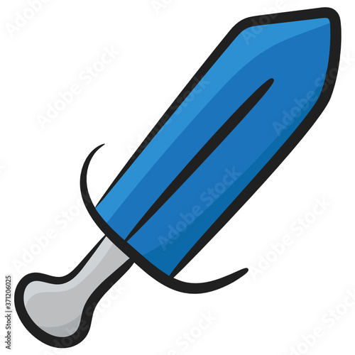
Kendo sword icon flat design, medieval blade,
