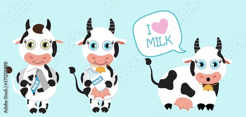 Print Hand drawn vector illustration of a cute cow in a flower crown. Vector Illustration.
