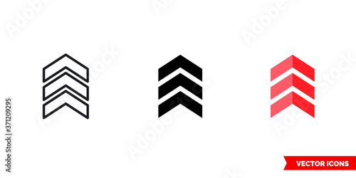 Speed icon of 3 types color, black and white, outline. Isolated vector sign symbol.