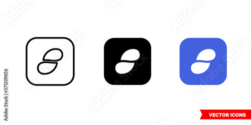 Status coin icon of 3 types color, black and white, outline. Isolated vector sign symbol.