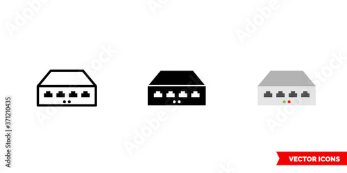 Switch icon of 3 types color, black and white, outline. Isolated vector sign symbol.