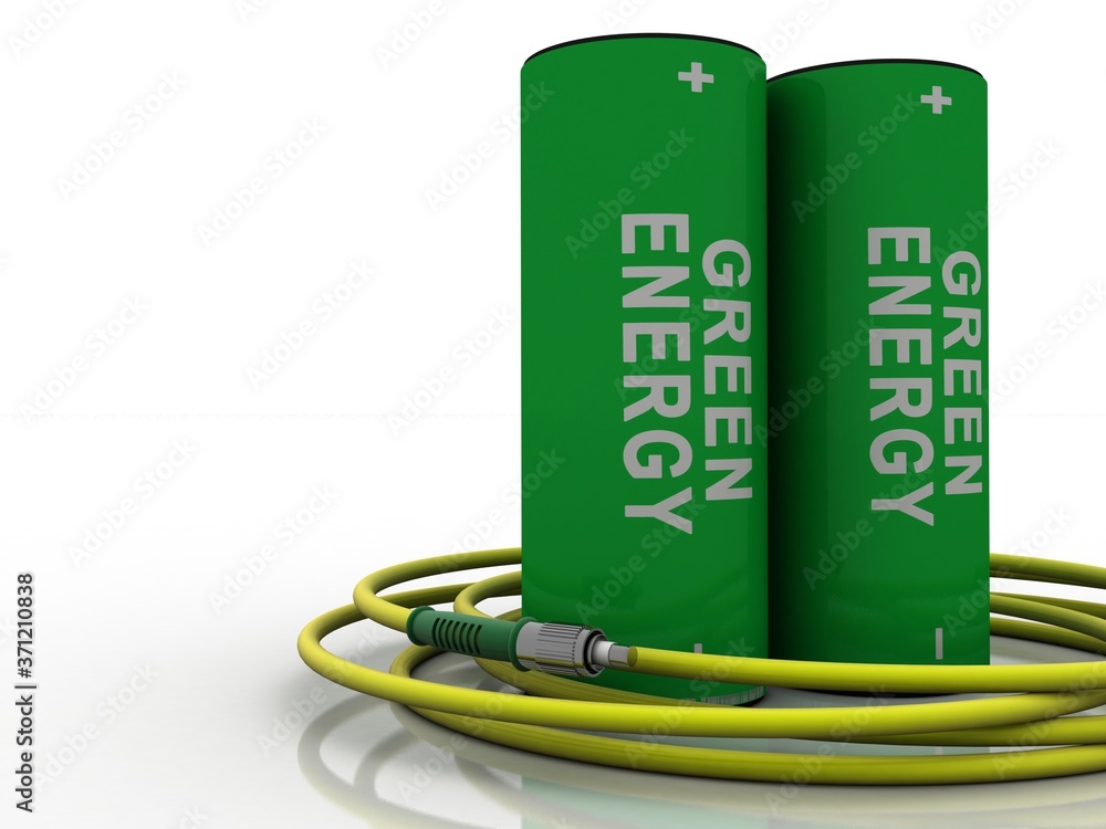 3d rendering Electrical energy and power supply source concept, accumulator battery with charging level full 3d rendering Electrical energy and power supply source concept, accumulator battery with charging level full