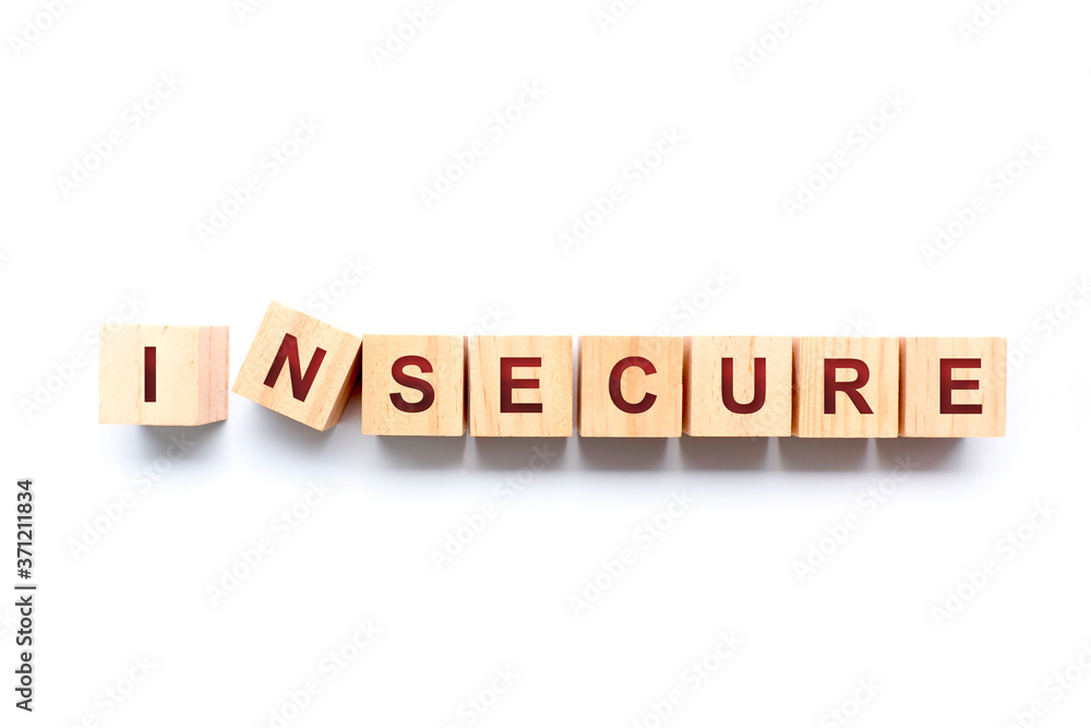 Cubes forming the word INSECURE Cubes forming the word INSECURE