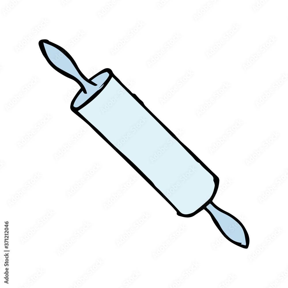 Fototapeta premium Rolling pin hand drawn icon