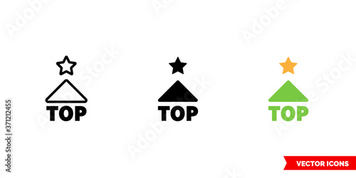 Symbol top icon of 3 types color, black and white, outline. Isolated vector sign symbol.