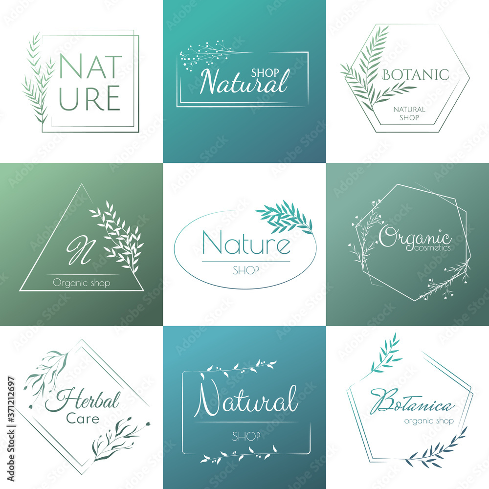 Set of elegant and luxury organic template