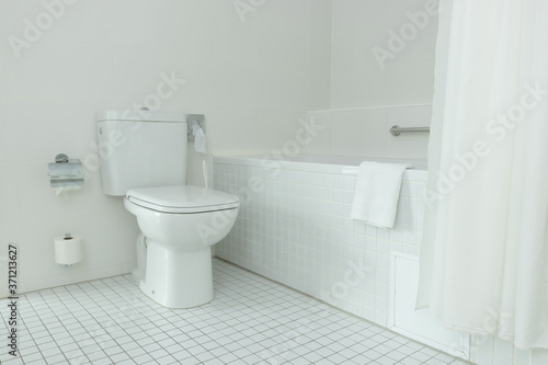 White clean bathroom  cleanliness concept