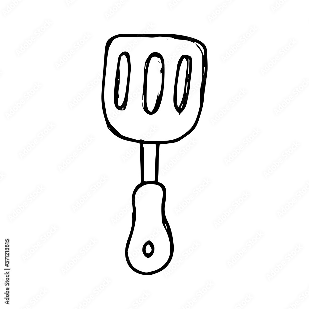 Kitchen spatula hand drawn icon vector Kitchen spatula hand drawn icon vector