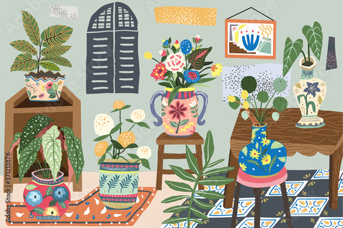 Vintage Home Plant Illustration Collection