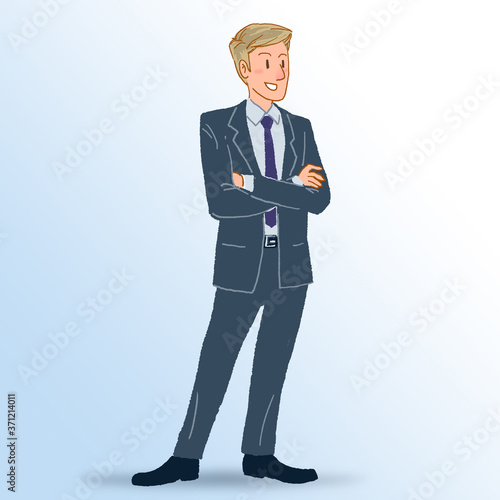Young businessman standing portrait illustration