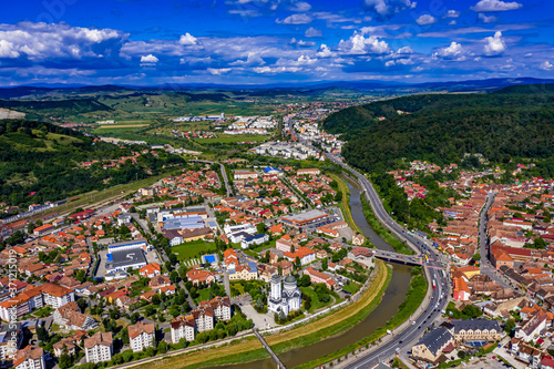 Schäßburg in Rumänien aus der Luft