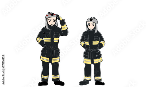 消防士　男女