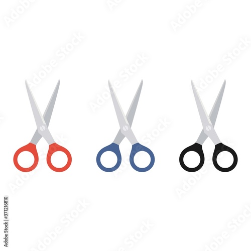 Open scissor icon in white background