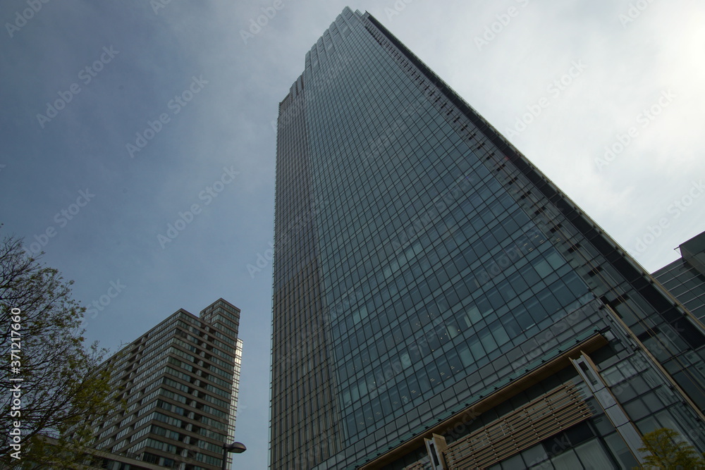 High-rise buildings and blue sky - Tokyo, Japan