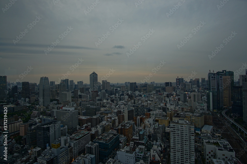 Beautiful urban cityscape with Tokyo city under twilight sky