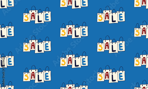 Vector template for black friday web banner or poster. Hand drawn doodle illustration of sale and discount icons. Online shopping © Ангелина