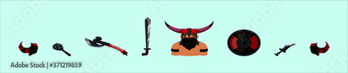 set of barbarion icon design template with various models. vector illustration