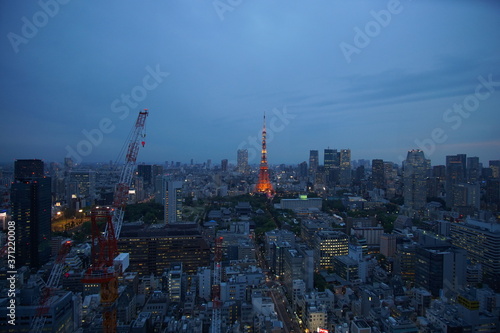 Beautiful urban cityscape of Tokyo under twilight sky