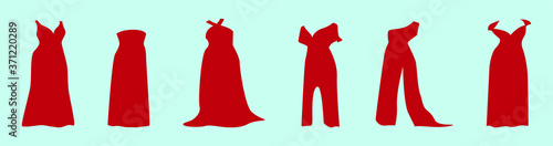 set of bridesmaids dress with various models isolated on blue