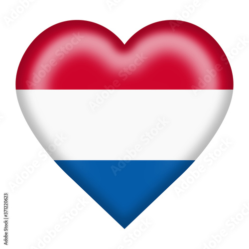 Free Download Netherlands flag heart button isolated on white with clipping path 3d illustration - GFXLoad
