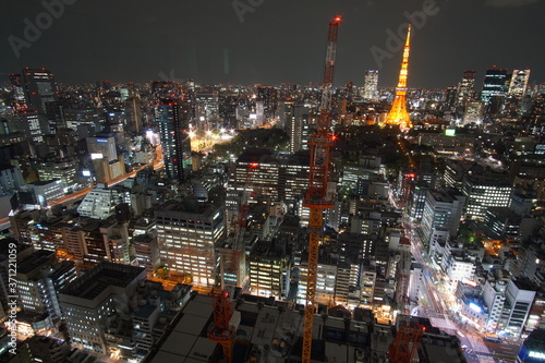 Tokyo at Nigh view of Tokyo tower, Tokyo city skyline, Tokyo Japan © Hirotsugu