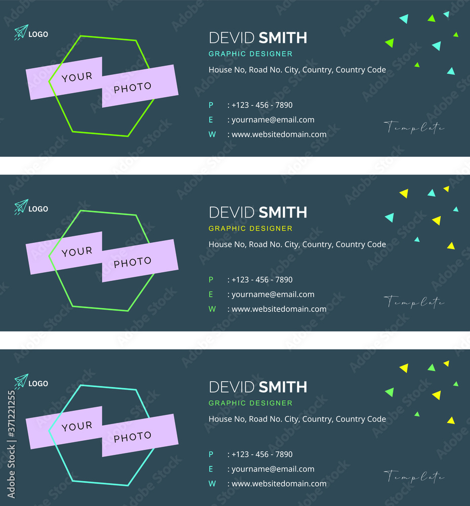 Obraz premium Flat, modern, digital, professional & corporate email signature design