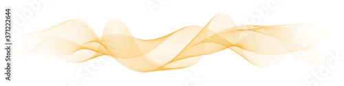 abstract vector golden wave lines on white background	

