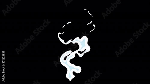 Comic Smoke Fx animation rising up in 2d cartoon posterized effect clouds