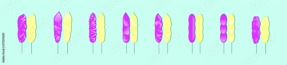 set a traditional cotton candy icon design template with various models. vector illustration
