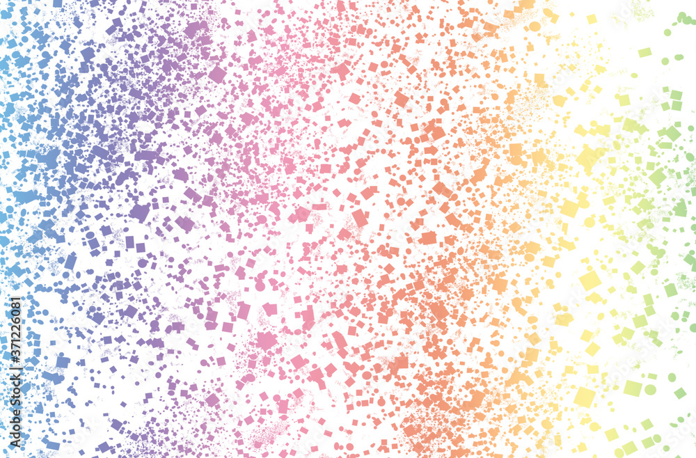 graphic illustration of a gradient rainbow with a disintegration graphic illustration of a gradient rainbow with a disintegration