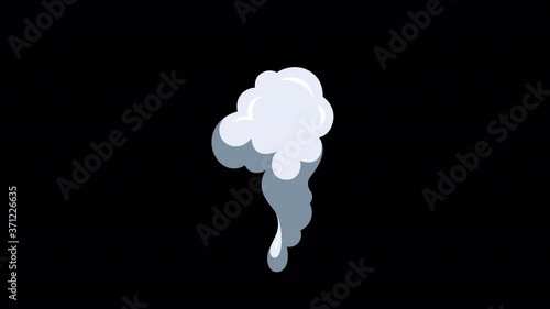 Comic Smoke Fx animation rising up in 2d cartoon posterized effect clouds