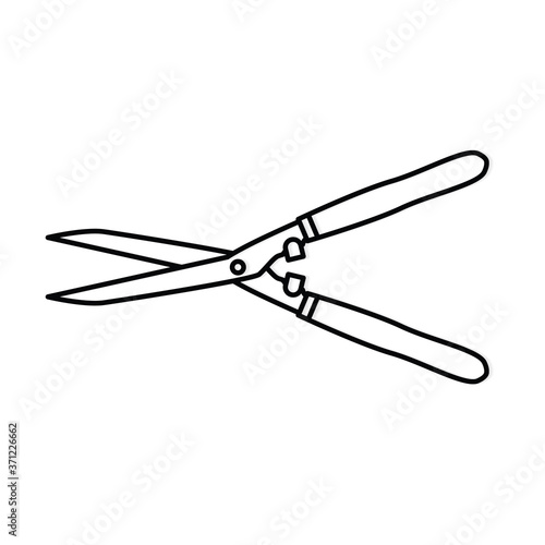 black hedge trimmer icon- vector illustration