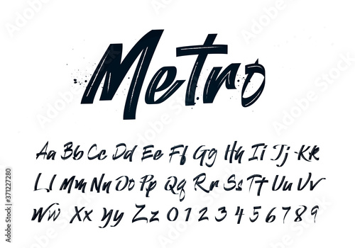 Vector Illustration Handdrawn Calligraphy Brush Script. Modern Handmade Style Typography photo