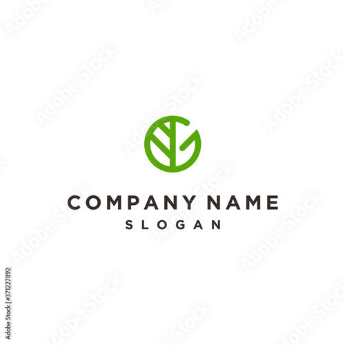 abstract g logo. leaf icon