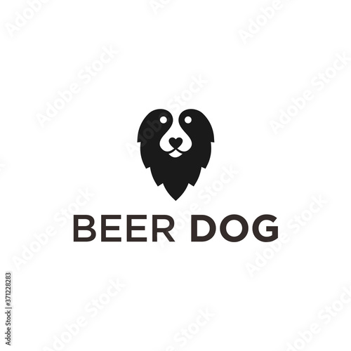 abstract dog logo. beer icon