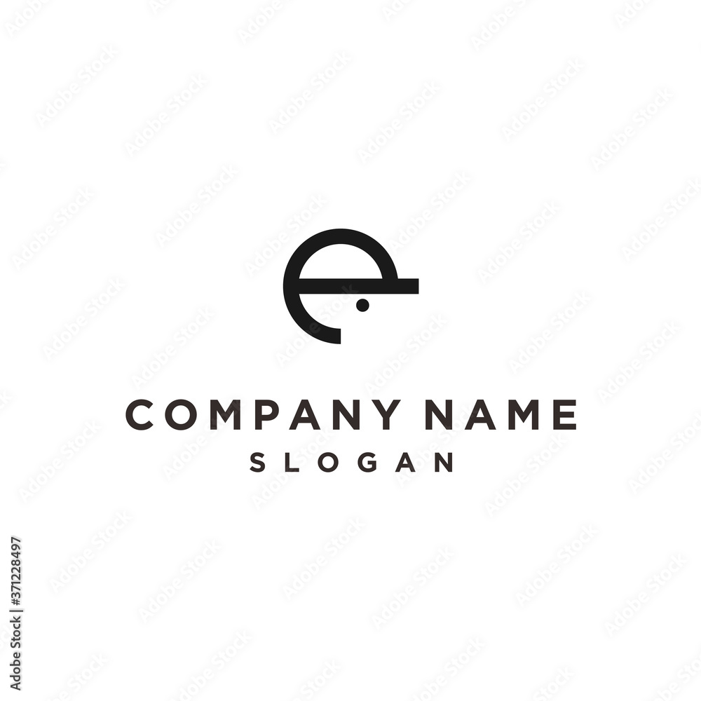 abstract e logo. hat icon abstract e logo. hat icon