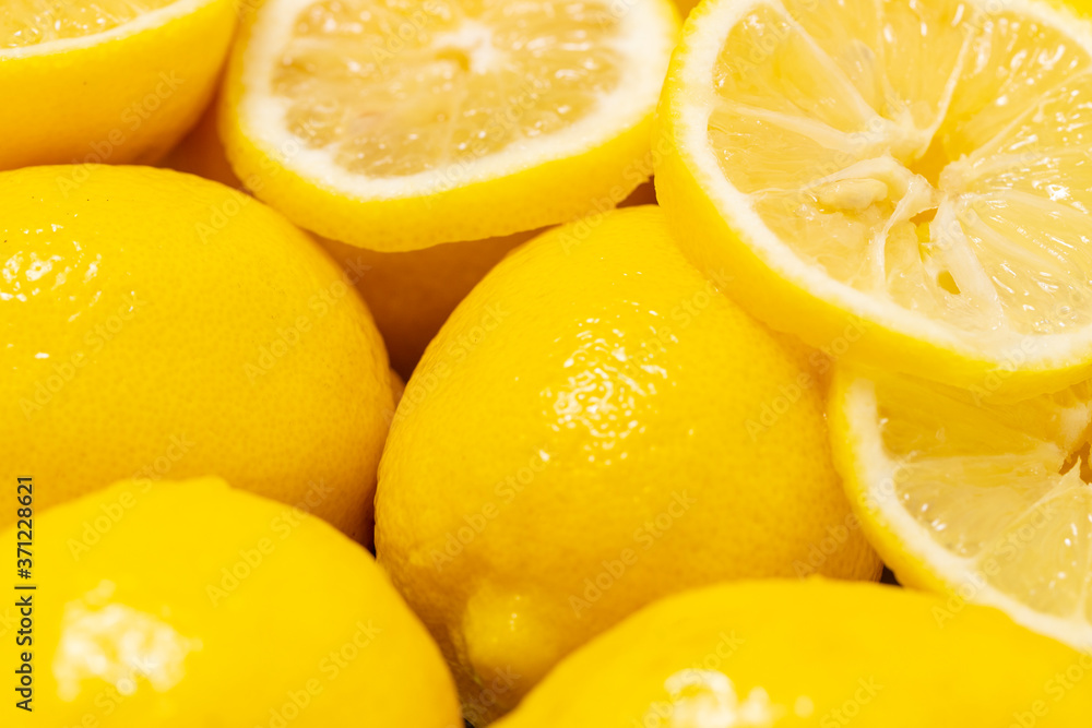 lemons photographed close-up of lemon slices lemons photographed close-up of lemon slices