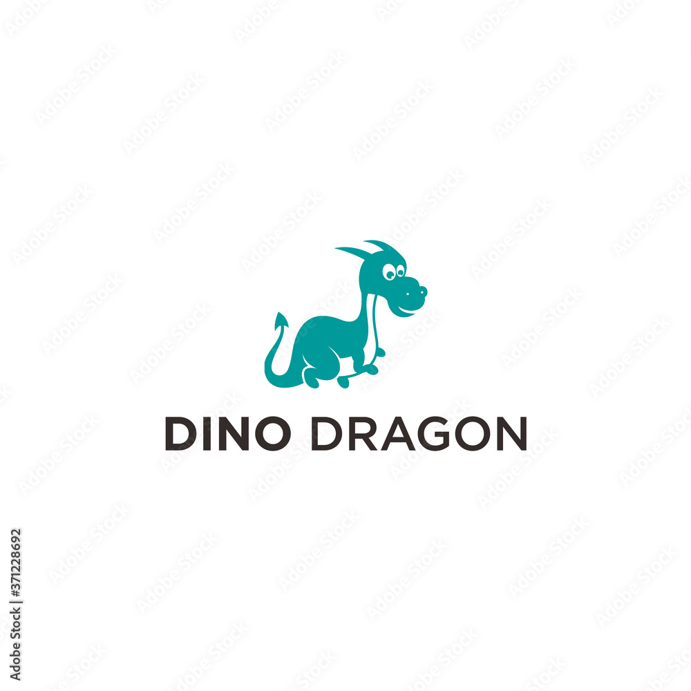 abstract dragon logo. dinosaur icon