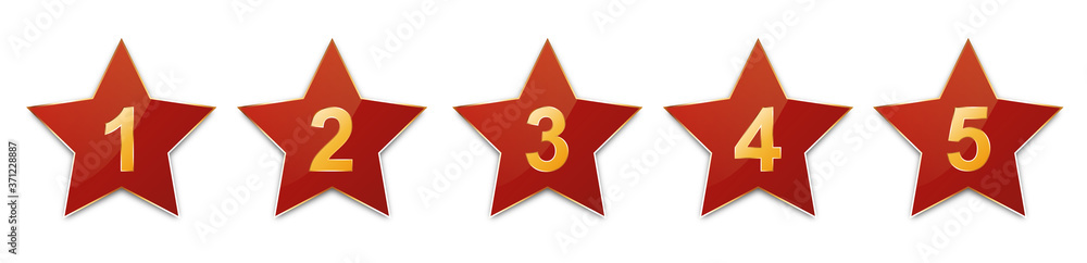 5 red stars with gold frame for customer produkt rating 5 red stars with gold frame for customer produkt rating