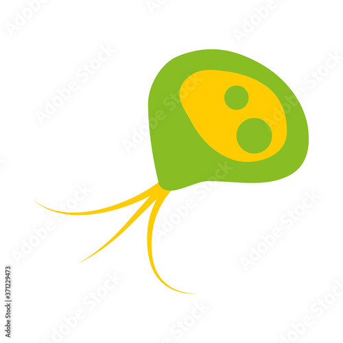 cholera bacteria icon, flat style