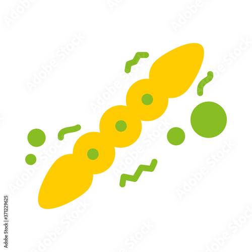staphylococcus bacteria icon, flat style