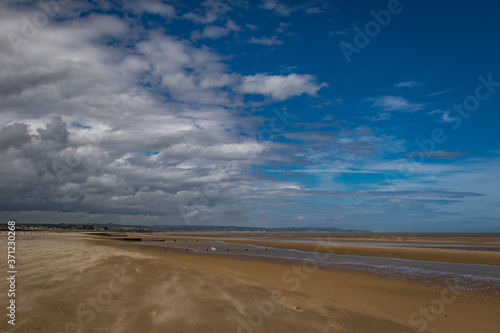 Deserted beach at Dymchurch  Kent  England