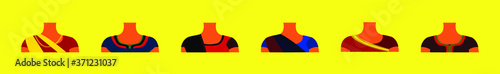 set of avatar with india traditional outfit design template with various models. vector illustration