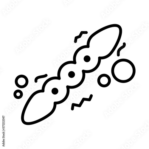 staphylococcus bacteria icon, line style
