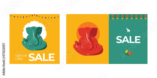 Indian Ganesh Festival Sale Banner Design, Ganesh Chaturthi, Ganesha Festival