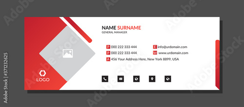 Corporate Email signature with an author photo place modern and minimalist layout