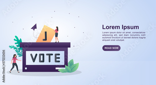 Illustration concept of vote with a large vote box.