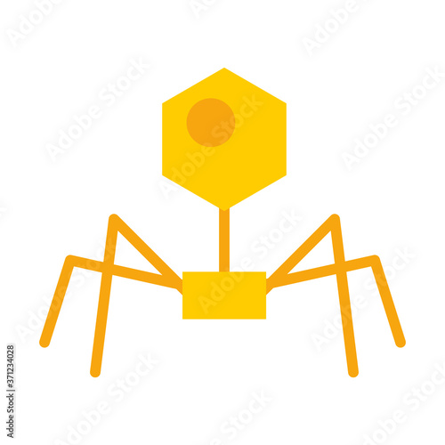 bacteriophage shape icon, flat style